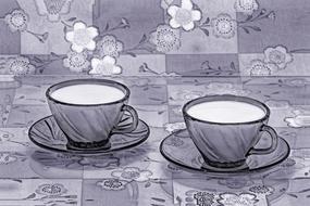 Painted milk mugs