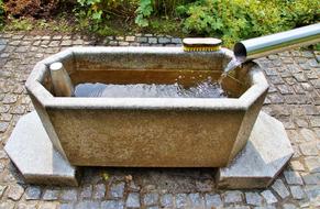 Kneipp Therapy, vintage stone bath outdoor