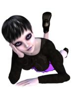 emo girl 3d render pose