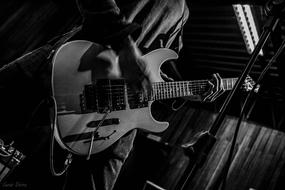 Guitar Musician black and white