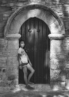 monochrome photo of Girl Teenager Posing