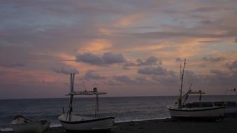 Sunset Sea Boats