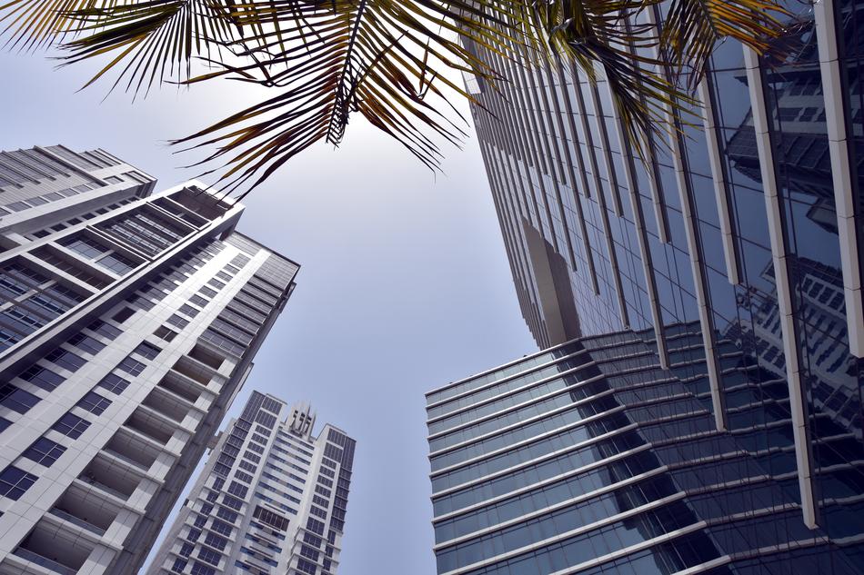 Glass buildings in Dubai