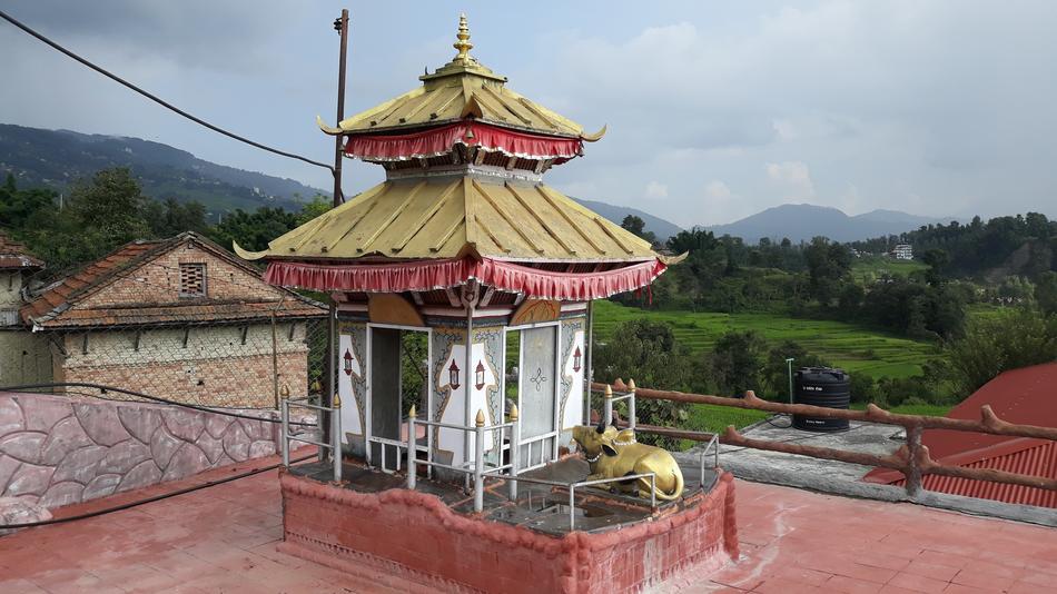 chinese tower on the roof of the sky
