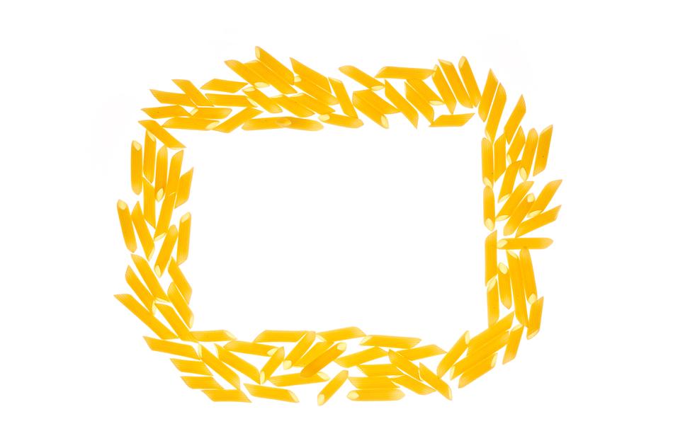 yellow frame of dry pasta