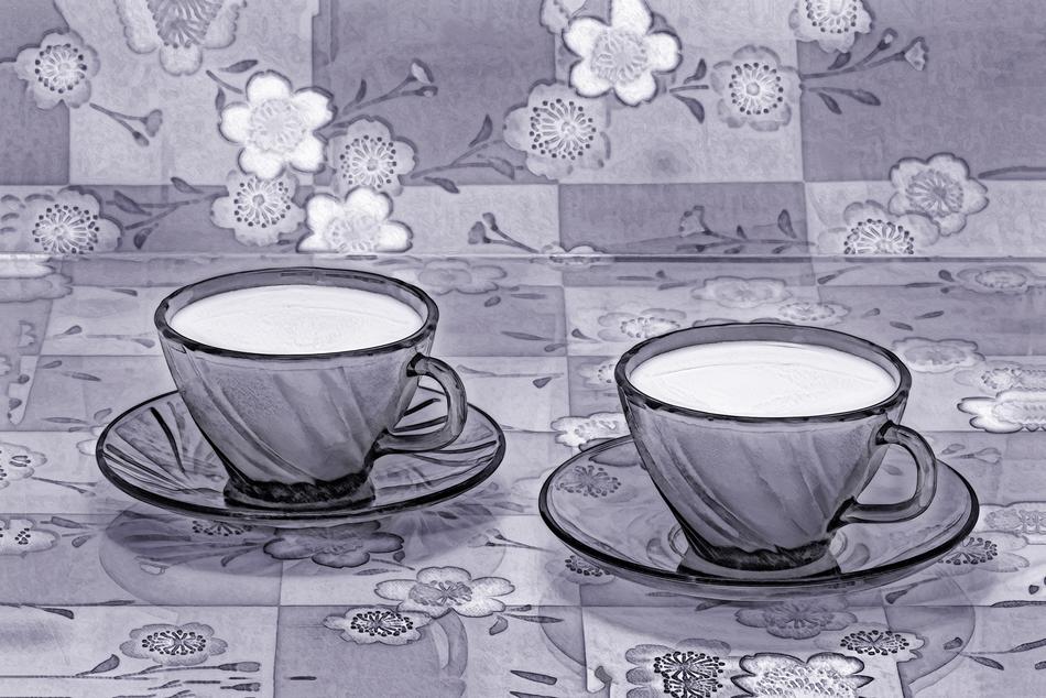 Painted milk mugs