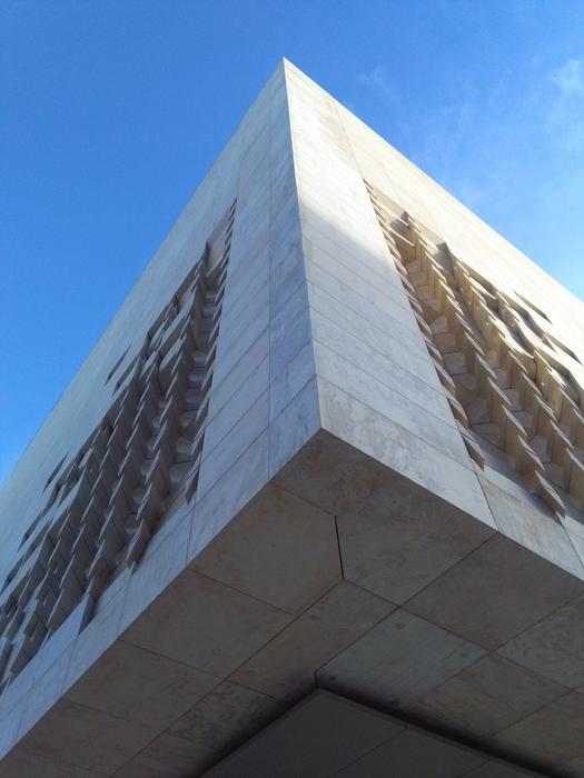 corner of the Malta Parliament building