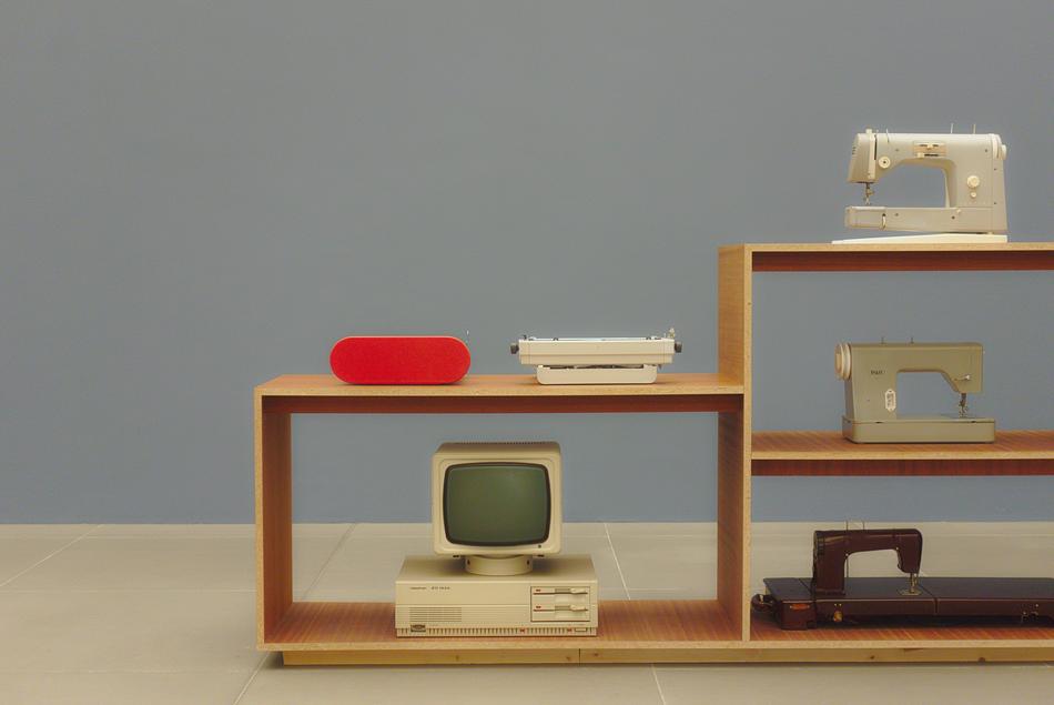 Old, retro machines, on the shelves, in the museum