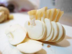 Sliced healthy porcini mushrooms
