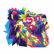 abstract drawing of a lion