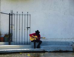 street Mexico Musician Guitar