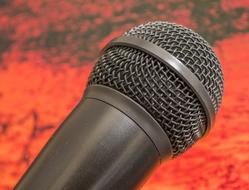 \ Audio Microphone red background