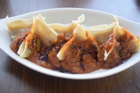 dumplings with sauce