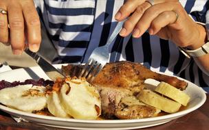 roast goose with potatoes