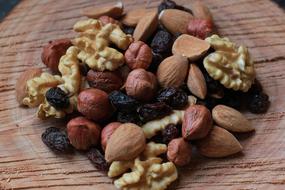 raisins and nuts