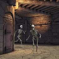 skeletons running around the old