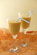 delicious mango juice in a glass