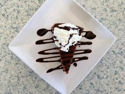 plate with chocolate dessert