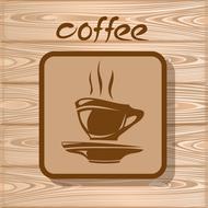 wooden coffee icon