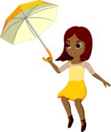 girl at windy weather
