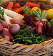 Healthy tasty vegetables in a basket