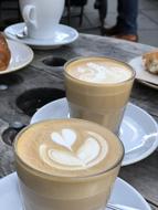 frothy milk coffee
