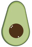 drawn avocado with a bone