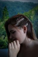 Girl Hair Thoughtful