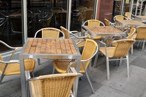 wooden chairs with cafe table