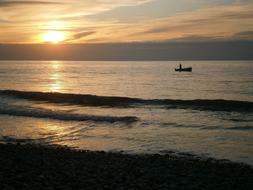 Sunset Boat Little