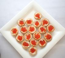 red caviar appetizers