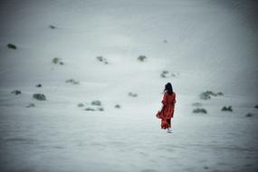 girl on snow landscape