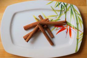 delicious cinnamon sticks in a plate