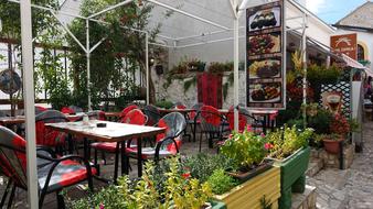 beautiful view of the cafe outside