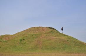 Alone Man on Hill