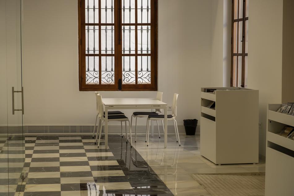 chairs and table in Library