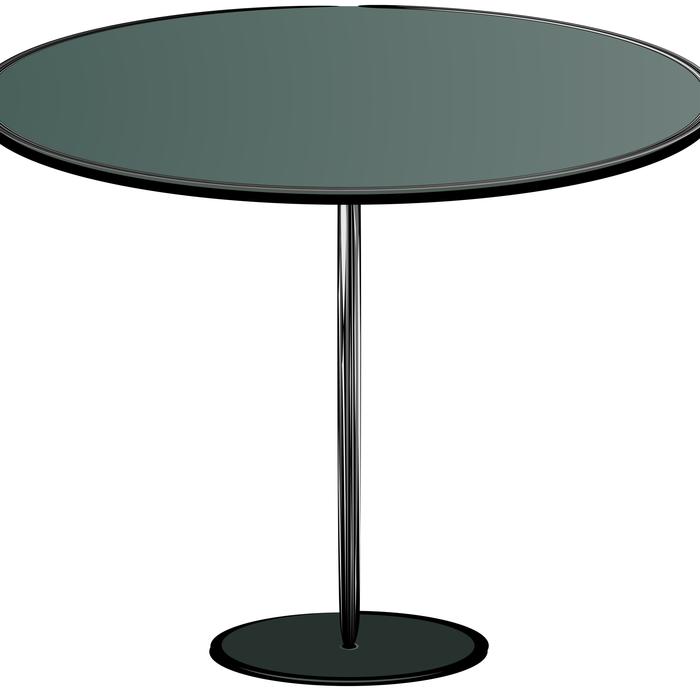 round table on white background