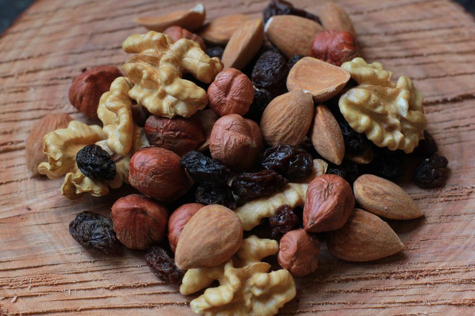 raisins and nuts