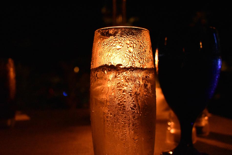 wet cold glass