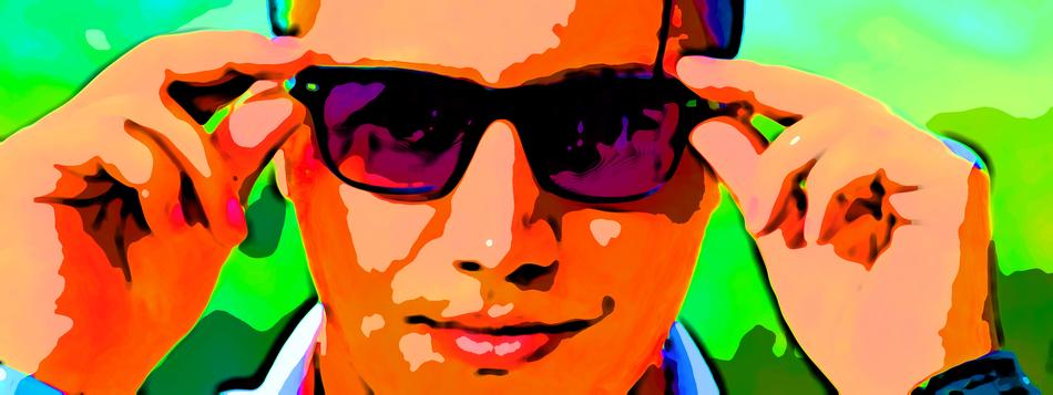 clipart of man sunglasses poster