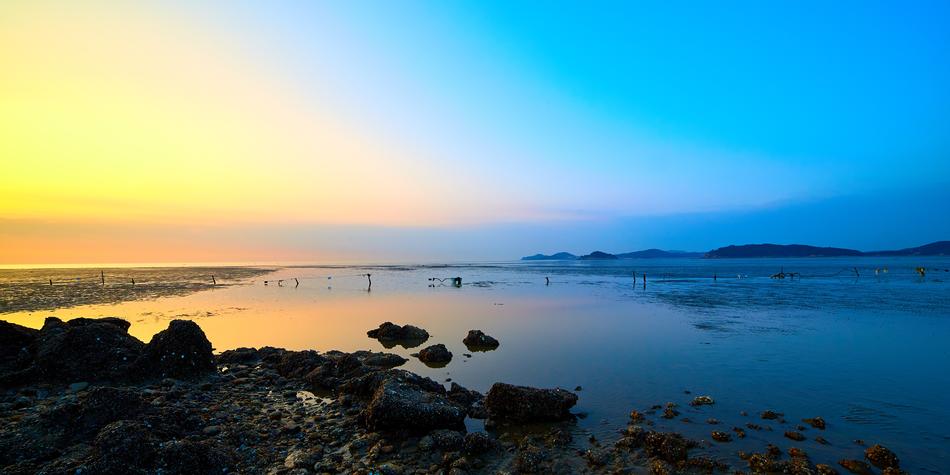 Sunset Blue Yellow