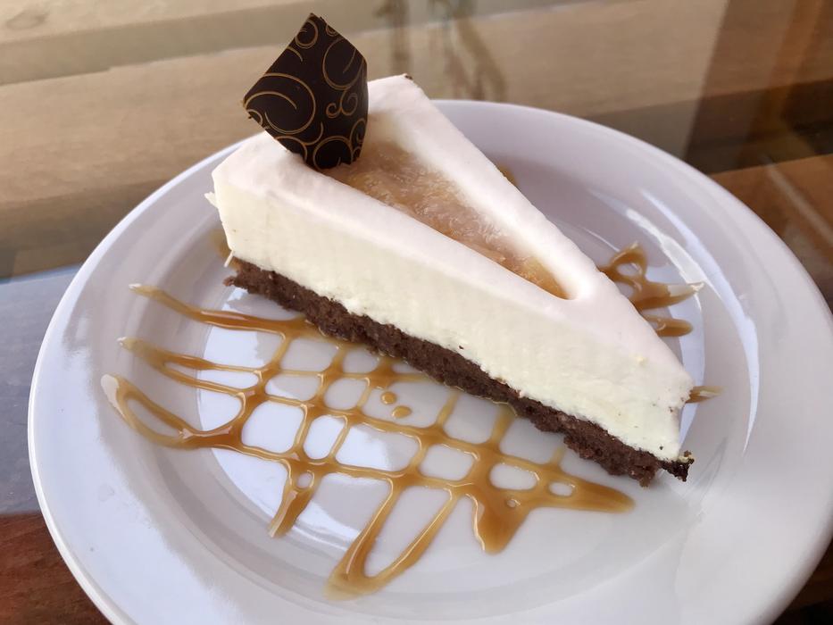 White cream cake with chocolate