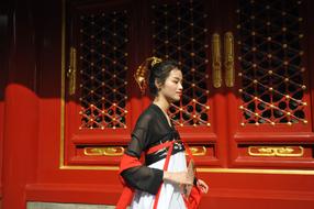 girl china red view