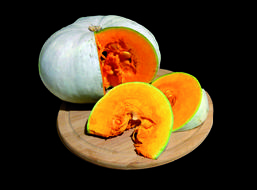 Sliced ripe pumpkin