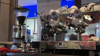 large iron coffee machine