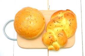 sweet baked goods on a wooden board