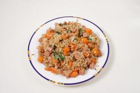 boiled rice with carrots