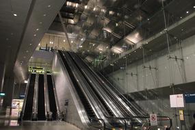 the escalator in the building is large