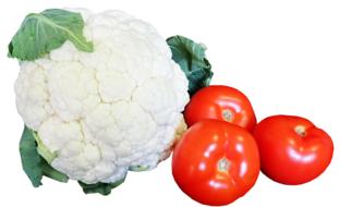 white cabbage and two tomatoes