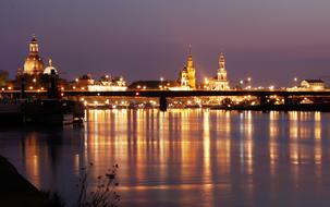 illuminated River Waters in City